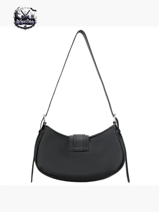 Retro Crescent Hobo Shoulder Bag Vegan Leather Adjustable Strap 10.5x6 - Picture 4 of 7